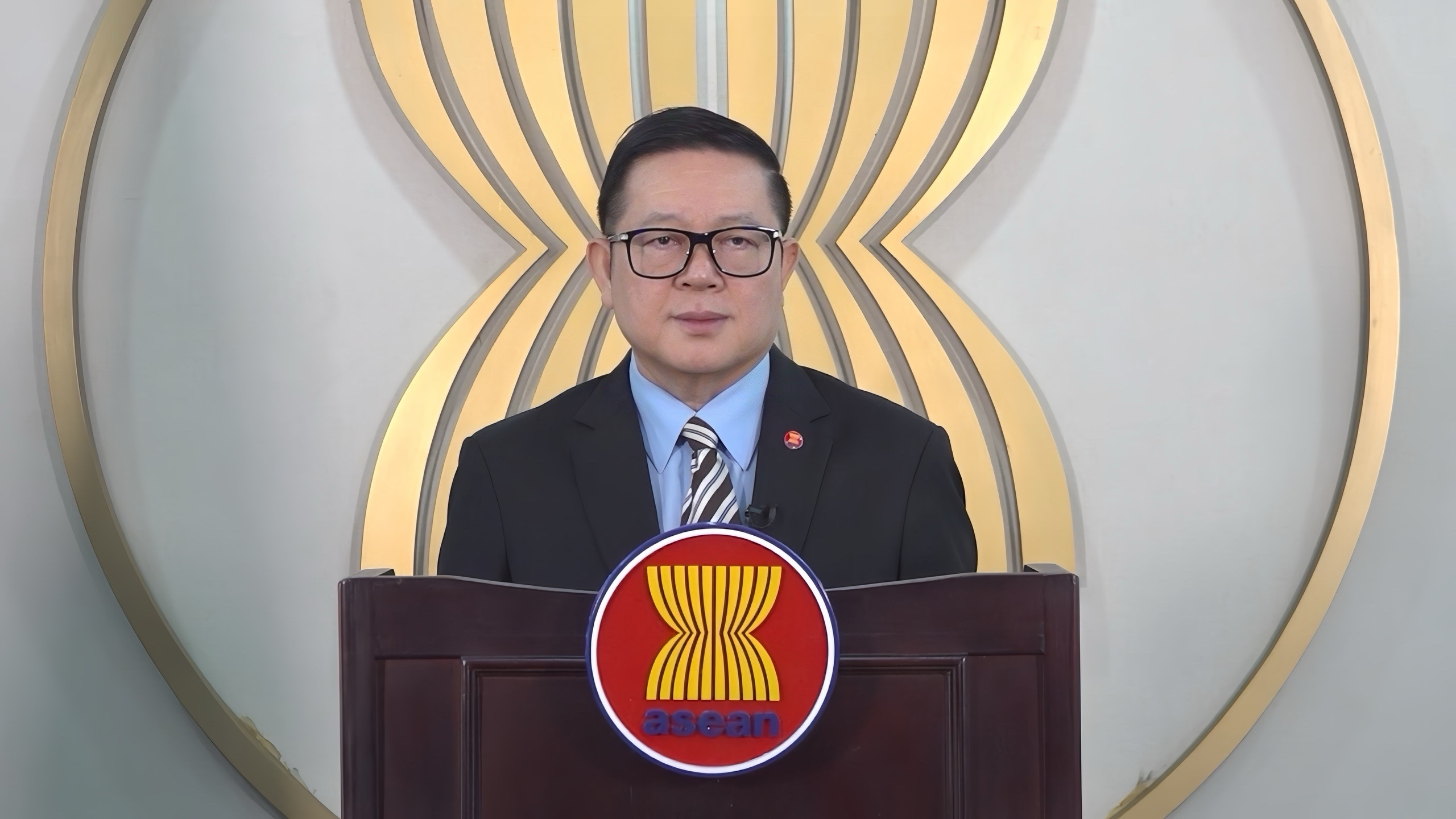 ASEAN Secretary-General Kao Kim Hourn delivered a video address at the event. /GXICC