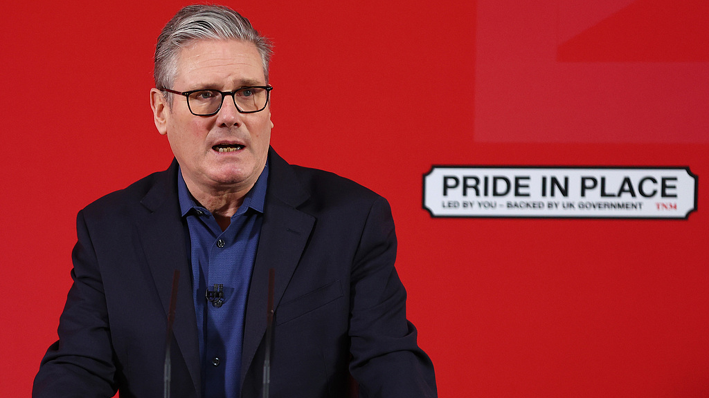 UK Prime Minister Keir Starmer delivers a speech at Horntye Park Sports Complex in St Leonards-on-Sea, UK, February 5, 2026. /VCG