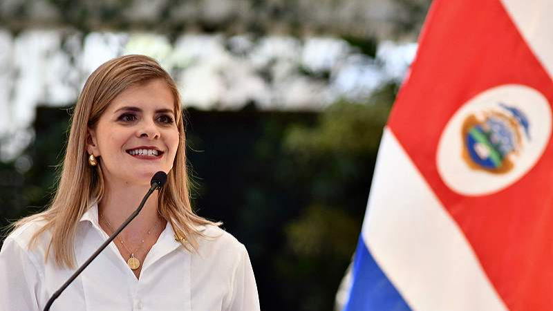 Costa Rica's President-elect Laura Fernandez speaks during a press conference in San Jose, Costa Rica, February 4, 2026. /VCG