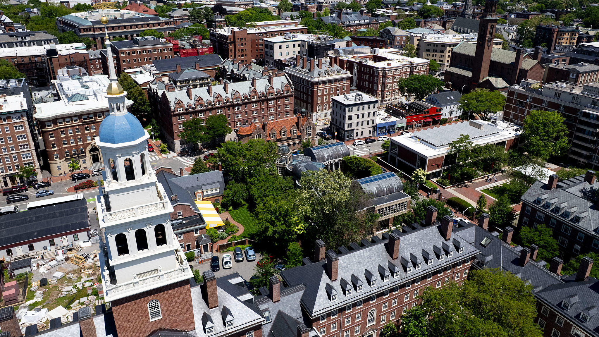 Harvard's Lowell House tower rises over the Harvard University campus in Cambridge, Massachusetts, U.S., May 27, 2025. /VCG