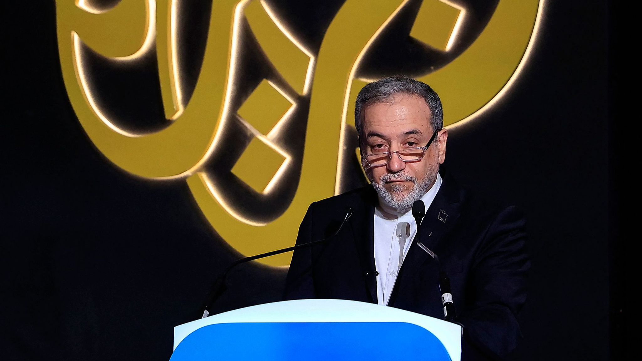 Iran's Foreign Minister Seyed Abbas Araghchi speaks during the 17th edition of the Al Jazeera Forum in Doha, Qatar, February 7, 2026. /VCG
