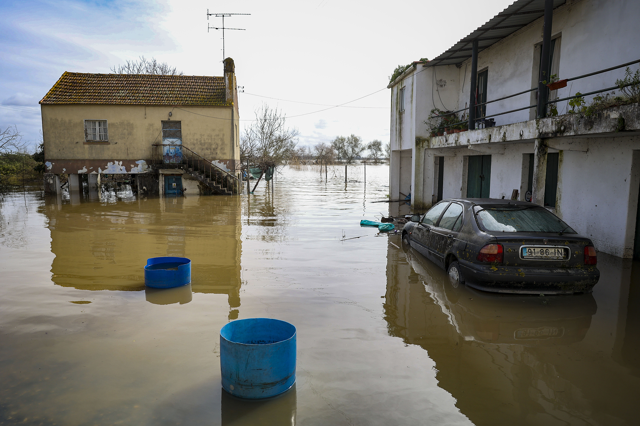 A flooded area in the village of Vale da Pedra, Cartaxo, Portugal, February 8, 2026. /VCG