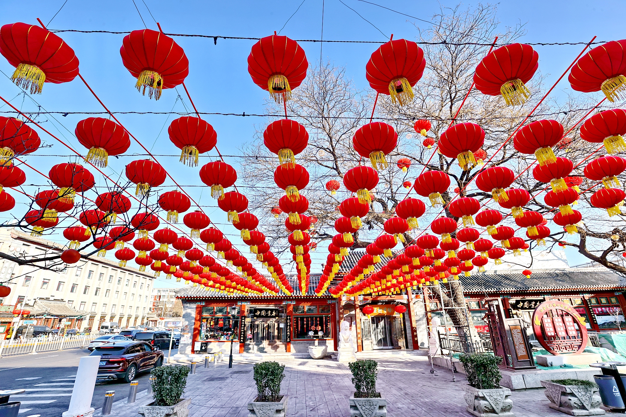 Lanterns hanging on the streets of Beijing, China, February 3, 2026. /VCG