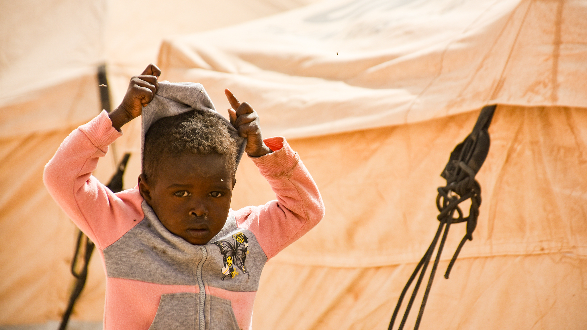 Sudanese children are seen in the Al Afad Refugee Camp, home to thousands of people displaced from regions including El Fasher, the capital of North Darfur, as well as other parts of Darfur and Kordofan in Sudan, January 13, 2026. /VCG
