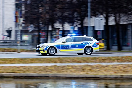 A police emergency vehicle drives through the city center of Munich, Germany, 9 February, 2026. /CFP