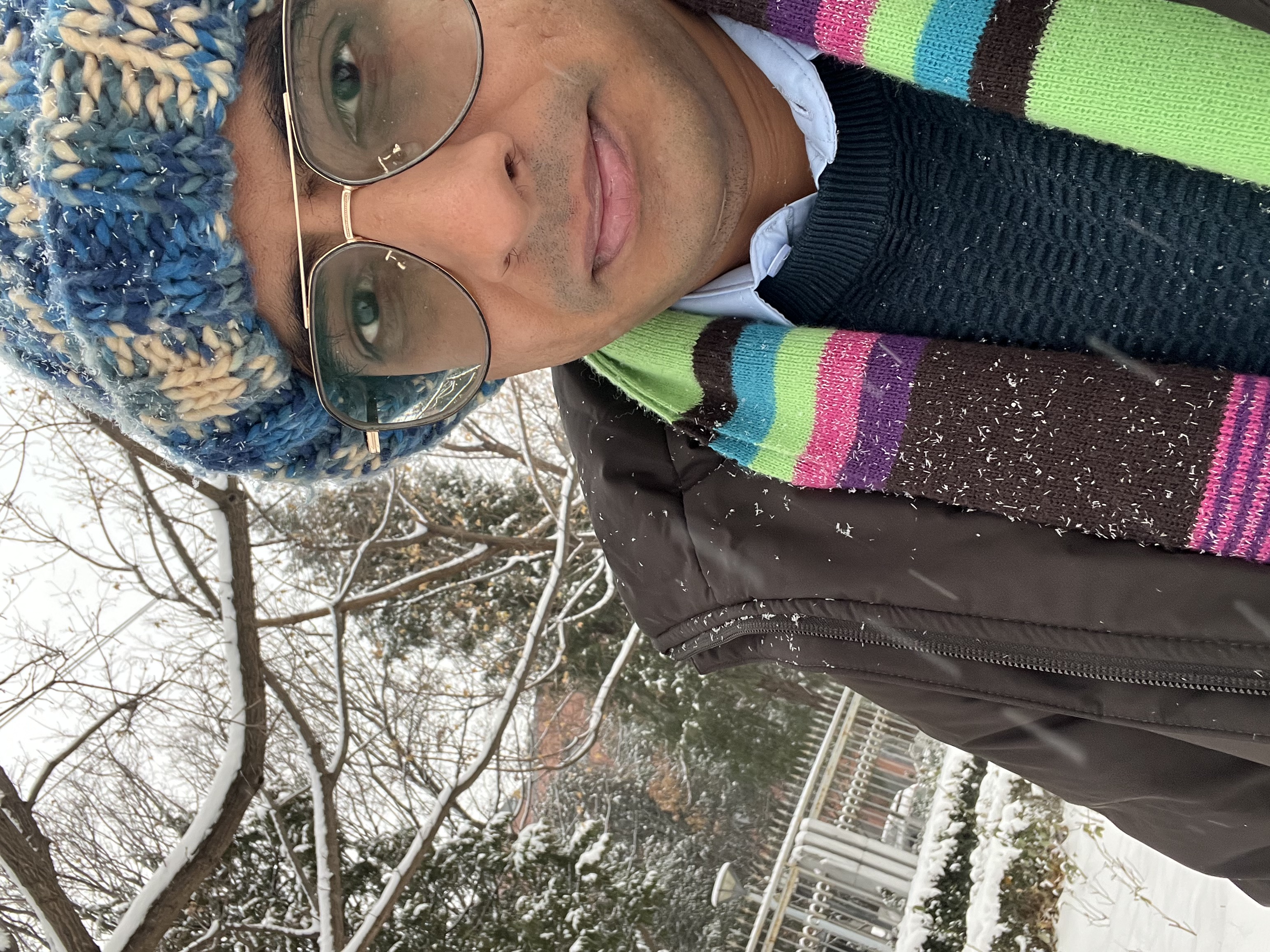 Wendyl Martin is seen in a selfie taken during a snowy spell in Beijing, shortly after he moved to China to work in December 2023. /CGTN