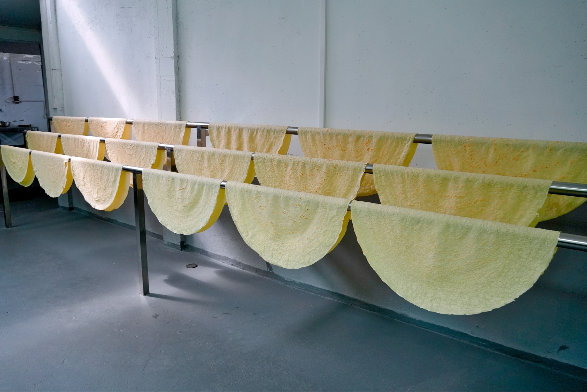 Mung bean noodle sheets are seen drying in Sinan County, southwest China's Guizhou Province on January 22, 2026. /Tongren Media Convergence Center