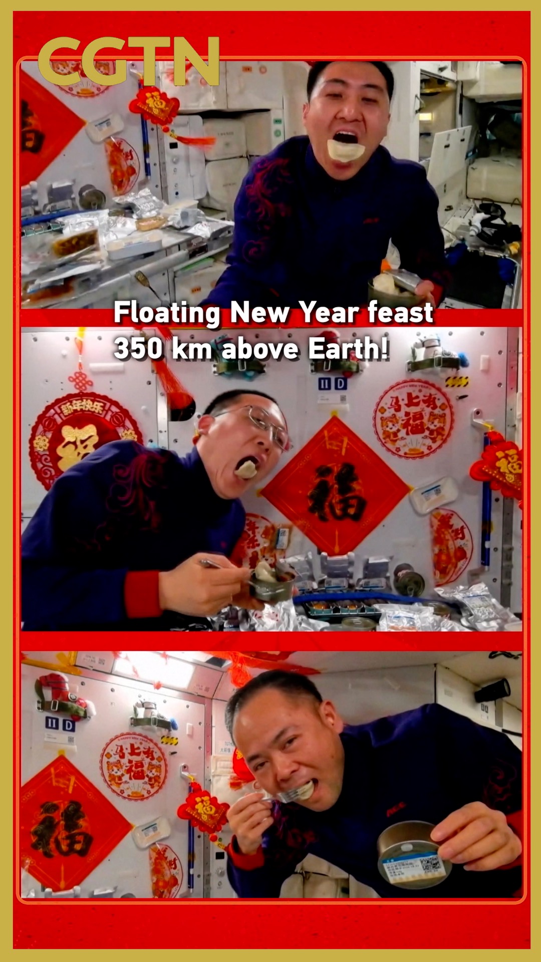 Floating New Year feast 350 km above Earth! 