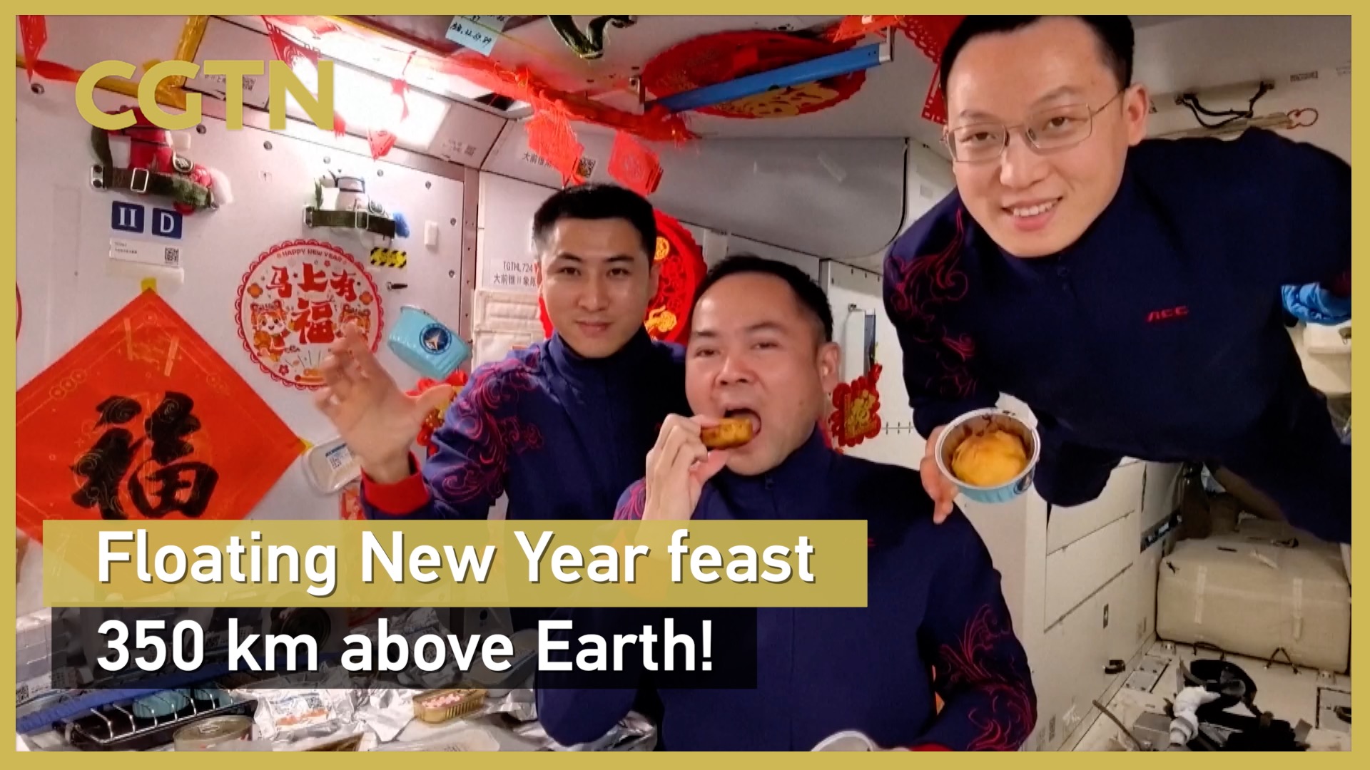 Floating New Year feast 350 km above Earth! 