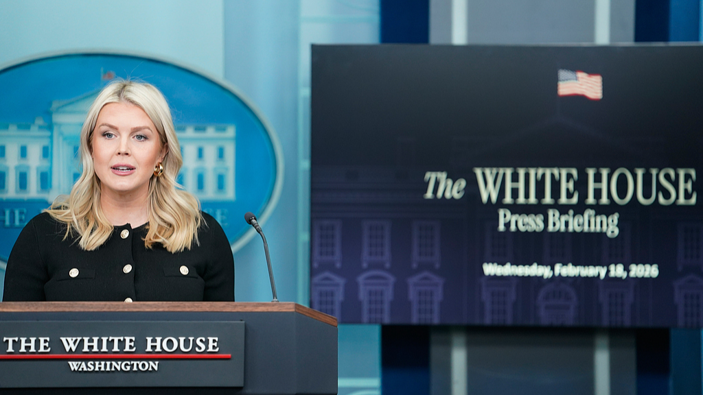 White House Press Secretary Karoline Leavitt speaks during a briefing in James Brady Press Briefing Room at the White House in Washington, D.C., United States, February 18, 2026. /VCG