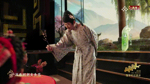 The AI-powered scene of a flower blooming when it is handed to a child at the gala./ CMG