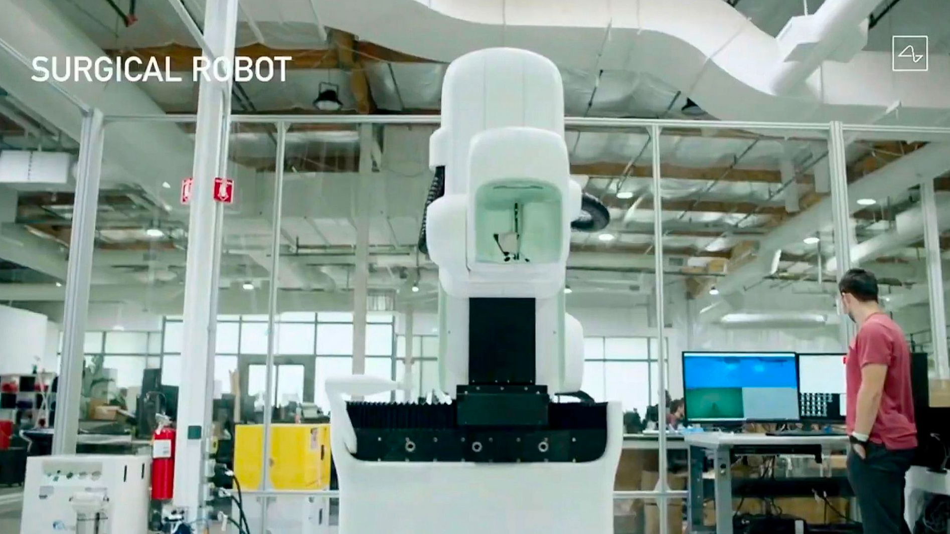 This video grab made from the online Neuralink livestream shows the surgical robot during Elon Musk's Neuralink presentation, August 28, 2020. /VCG