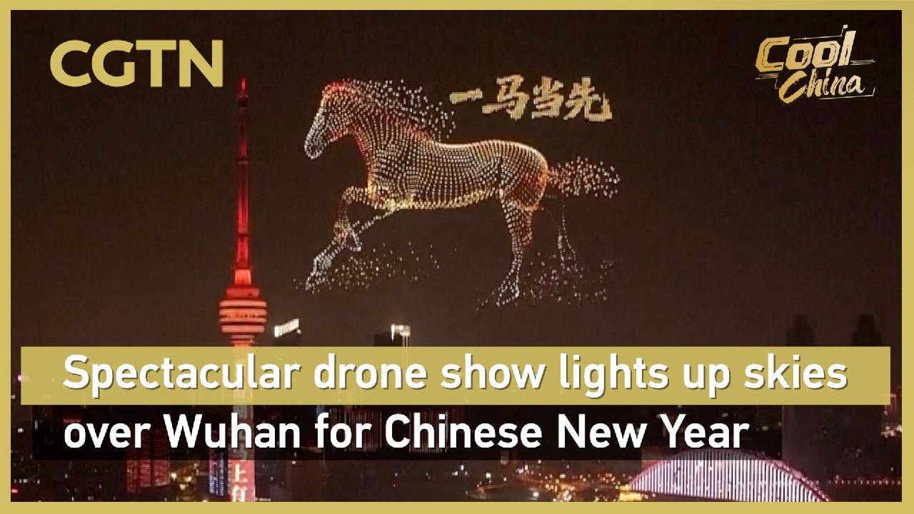 Spectacular drone show lights up skies over Wuhan for Chinese New Year ...