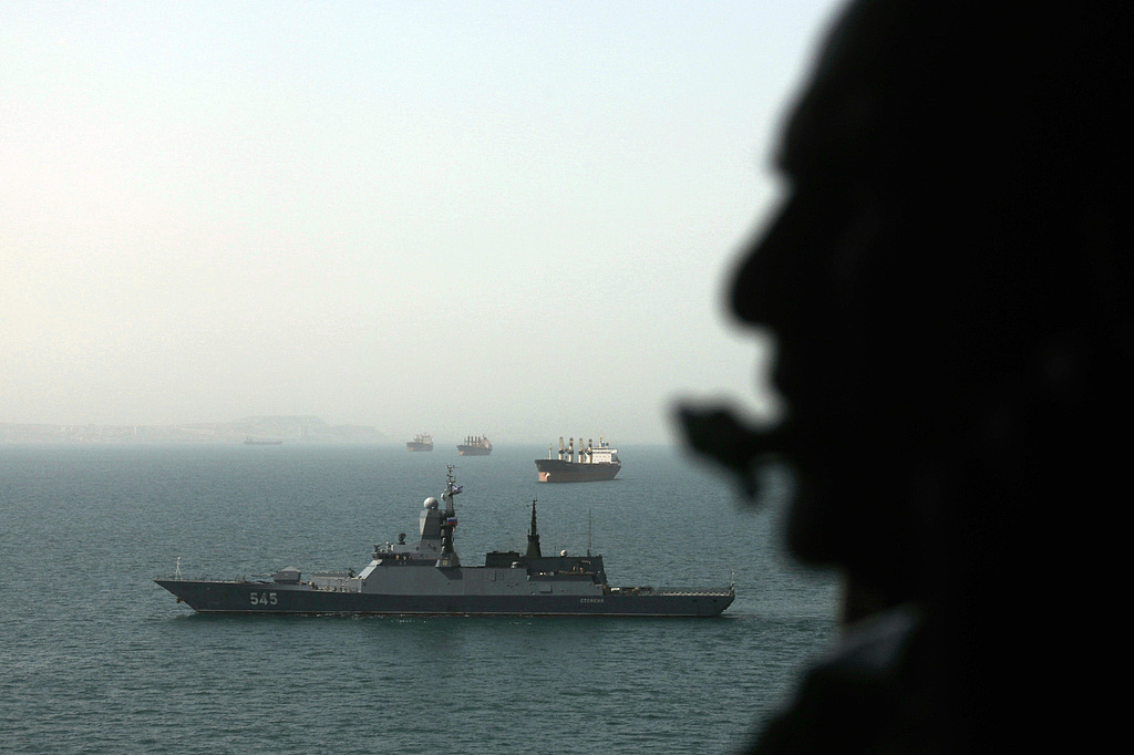 Russian corvette Stoikiy is seen during a joint naval exercise in Sea of Oman, southern Iran, February 19, 2026. /VCG