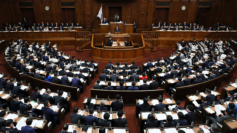 Japanese Prime Minister Sanae Takaichi delivers a policy speech during a Special Diet Session of the House of Representatives at the Diet building in Tokyo, February 20, 2026. /CFP