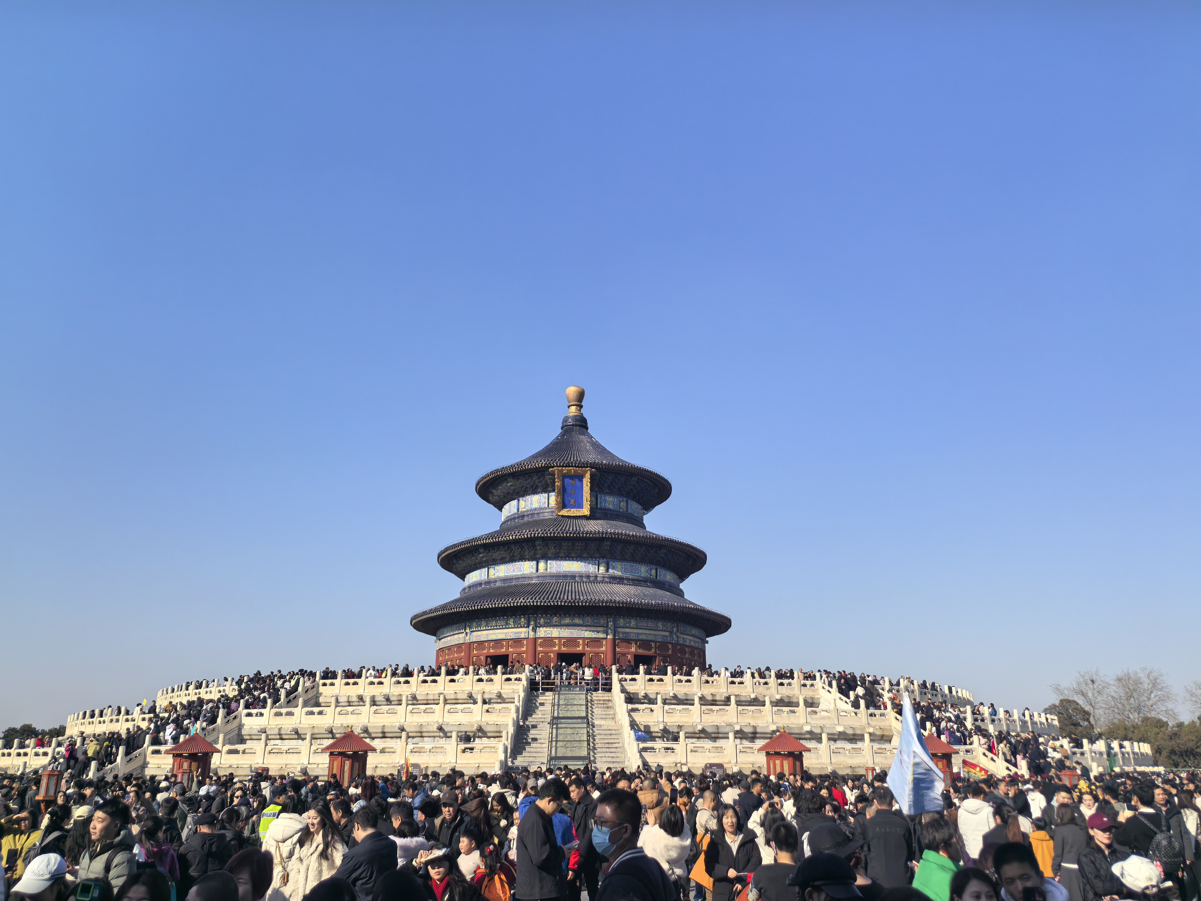 Tourists visit the Hall of Prayer for Good Harvests in the Temple of Heaven Park in Beijing on February 19, 2026. /CGTN