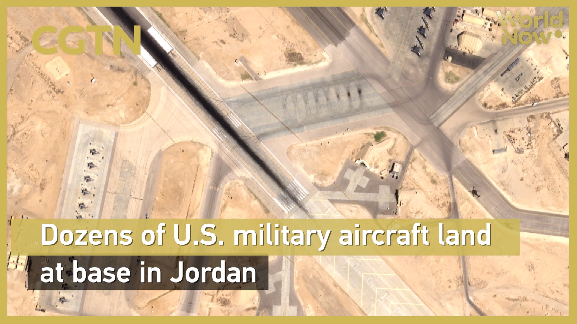 Dozens of U.S. military aircraft land at base in Jordan