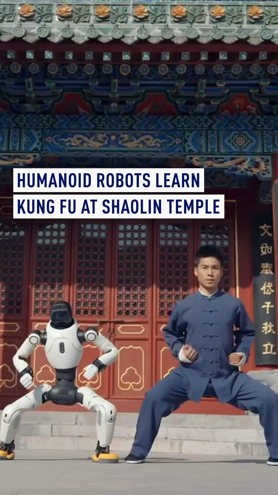 Humanoid robots learn kung fu at Shaolin Temple