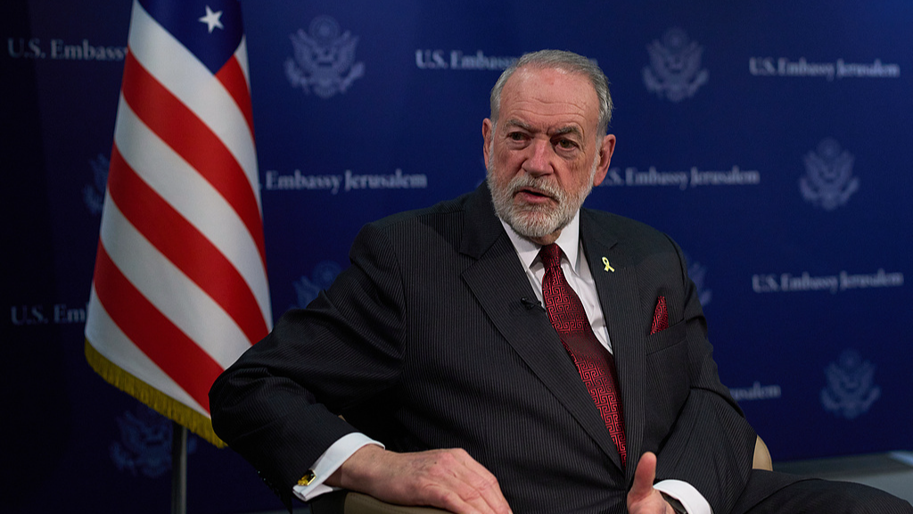 U.S. Ambassador to Israel Mike Huckabee is seen during an interview in Jerusalem, Israel, August 20, 2025. /VCG