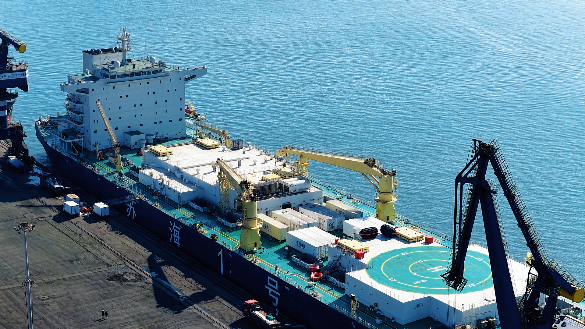 An aerial view of Suhai-1, Yantai, east China's Shandong Province, February 12, 2026. /CGTN
