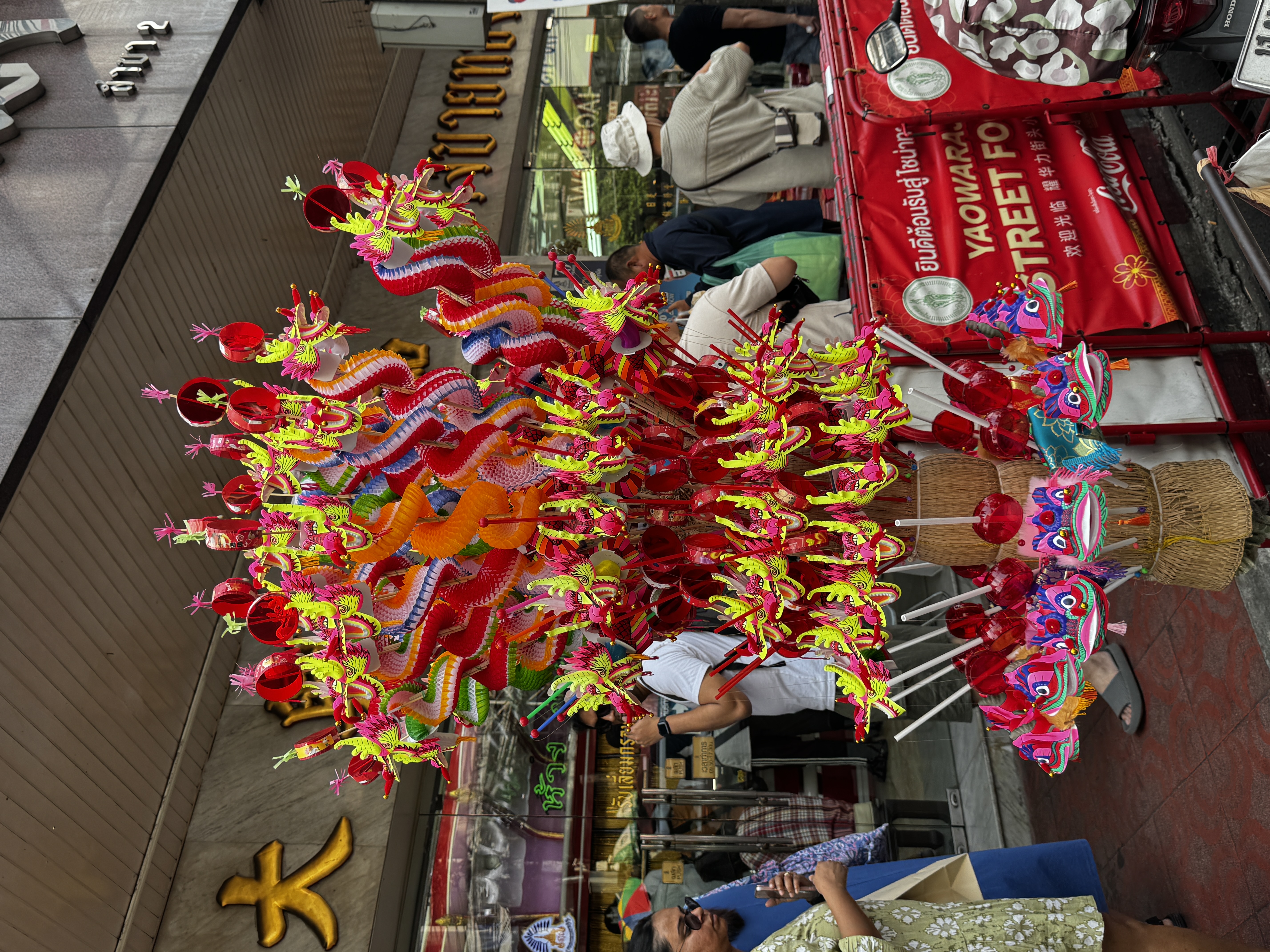 The iconic Yaowarat Road, also known as Chinatown, in Bangkok, Thailand is bathed in a sea of vibrant red as it celebrates the Year of the Horse. /CGTN