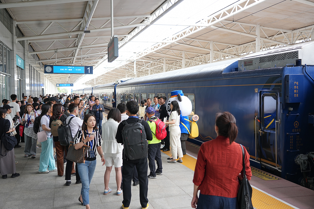 A special panda-themed train 
