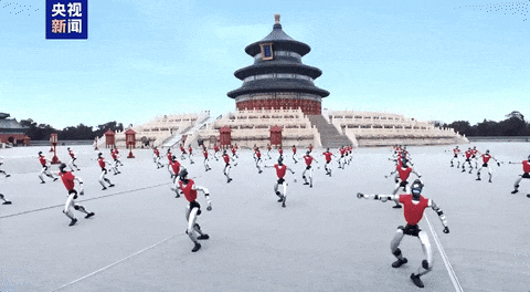 Fifty G1 robots from Unitree Robotics perform at the Temple of Heaven in Beijing. /CMG