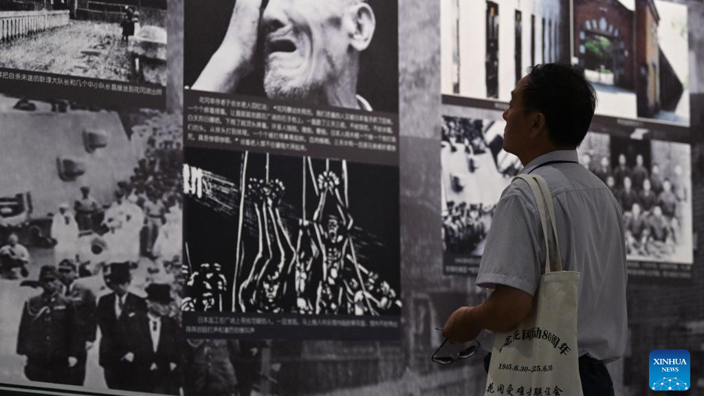 A man visits a memorial hall for martyrs and Chinese forced laborers in Japan, in north China's Tianjin Municipality, September 18, 2025. /Xinhua