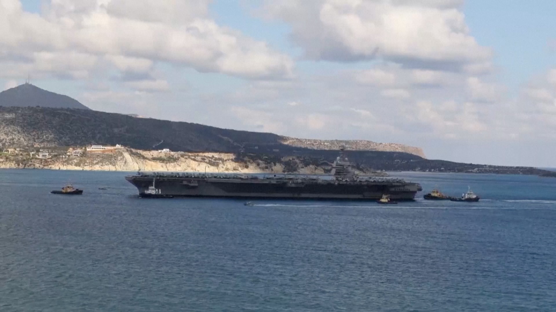 U.S. aircraft carrier arrives at Souda Bay amid Iran tensions