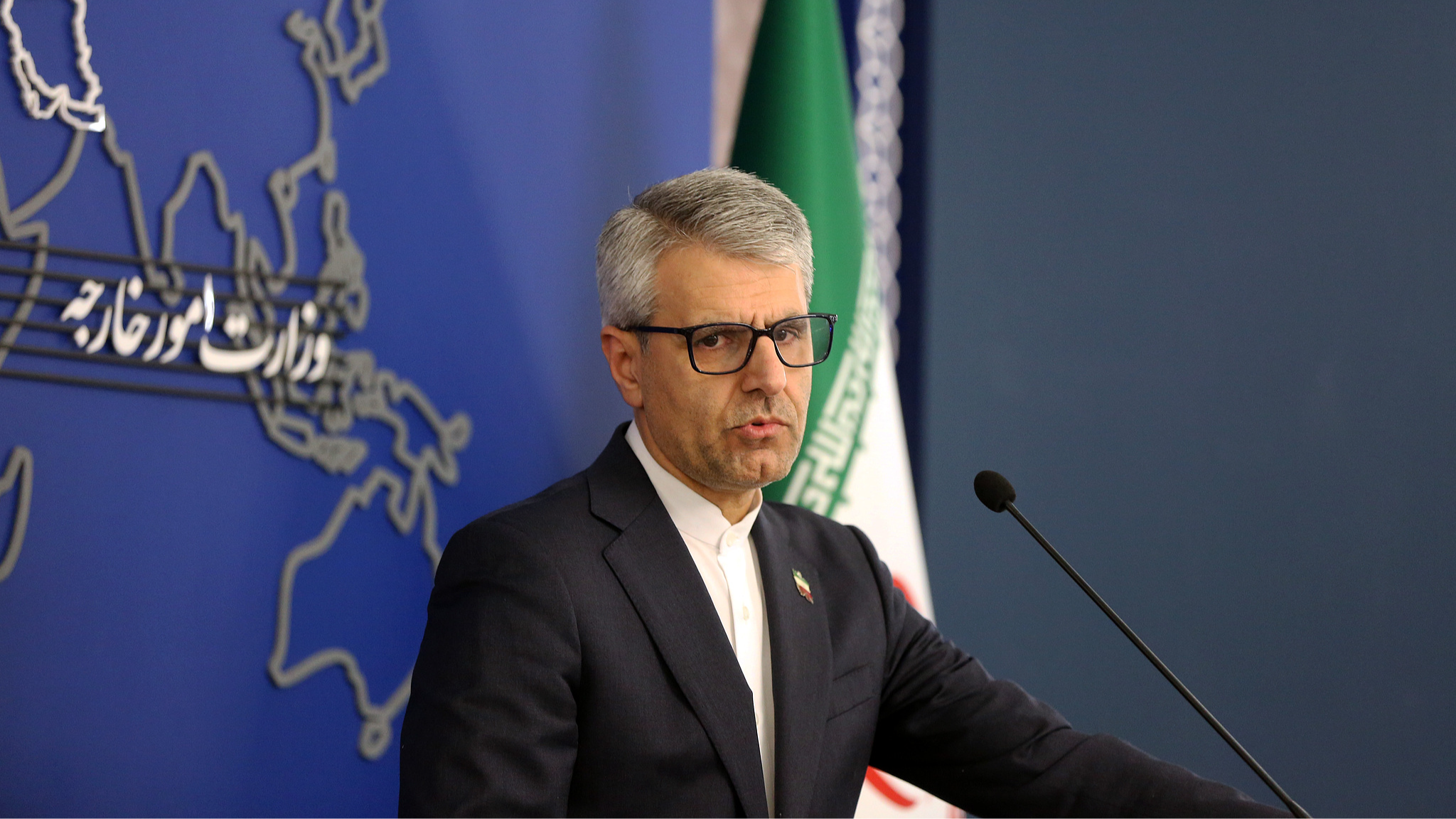A file photo of Iranian Foreign Ministry spokesperson Esmail Baghaei as he comments on current issues during a weekly press briefing in Tehran, Iran, January 18, 2026. /VCG