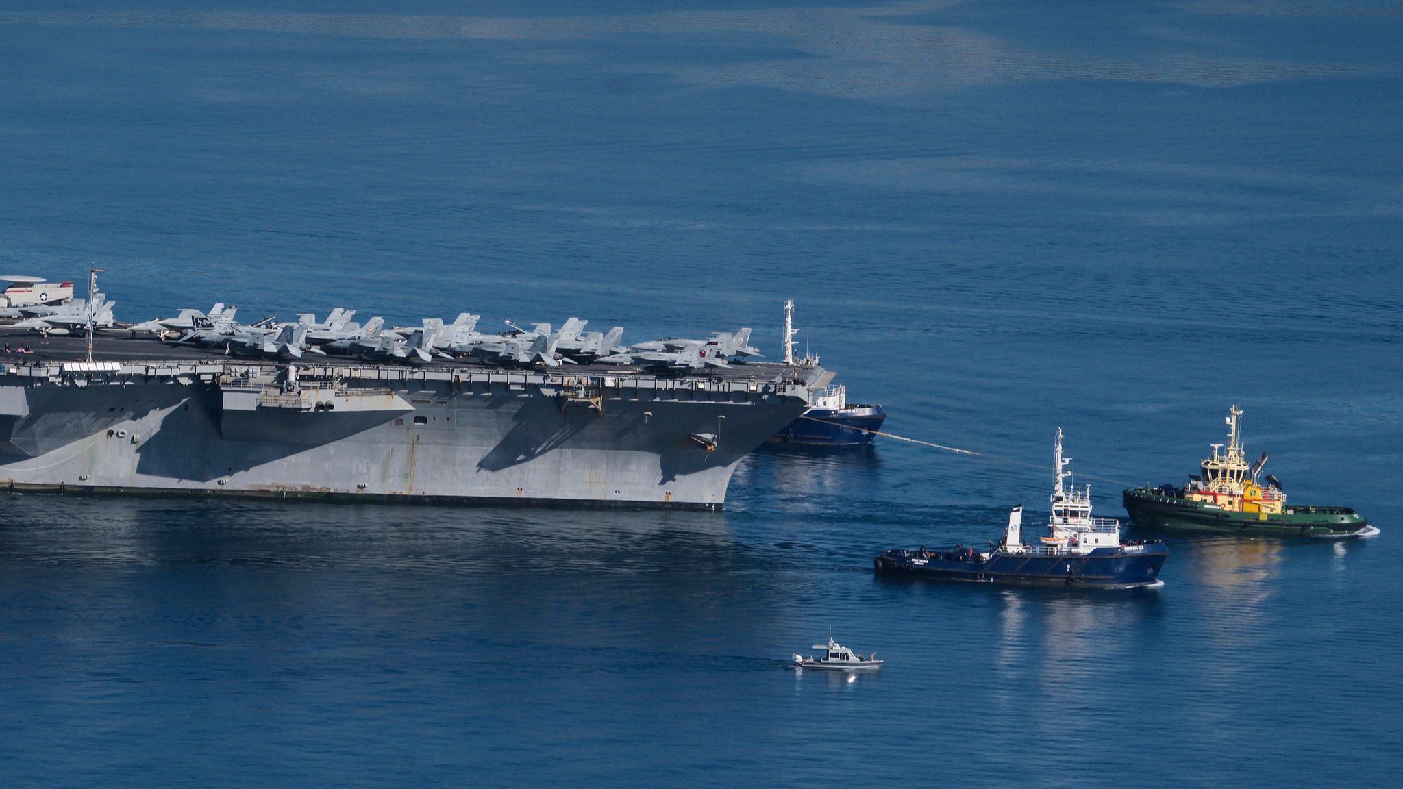U.S. aircraft carrier Gerald R. Ford departs Greece for Middle East