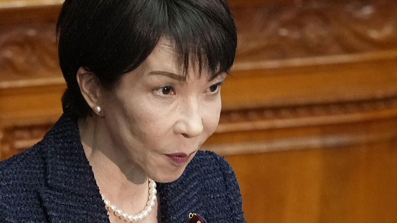 Japanese Prime Minister Sanae Takaichi speaks during a plenary session of the House of Councillors, Japan’s upper house, in Tokyo, Japan, February 26, 2026. /CFP