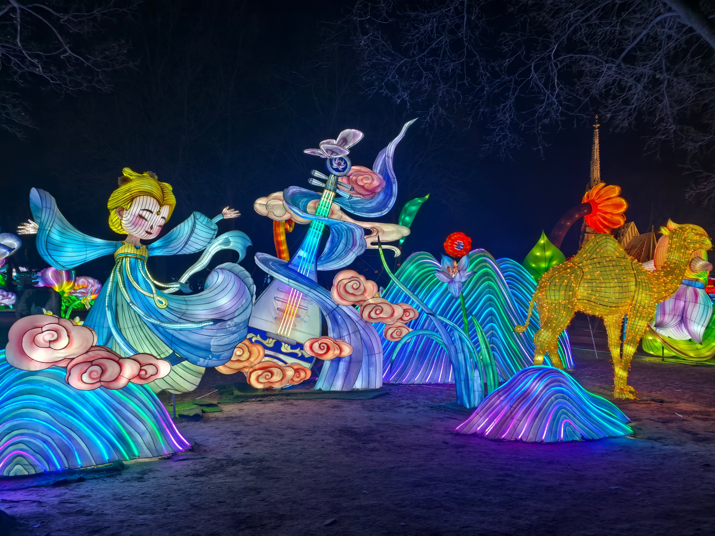 A view of Beijing World Park's 2026 Jingcai New Year Lantern Carnival on February 17, 2026. /CGTN