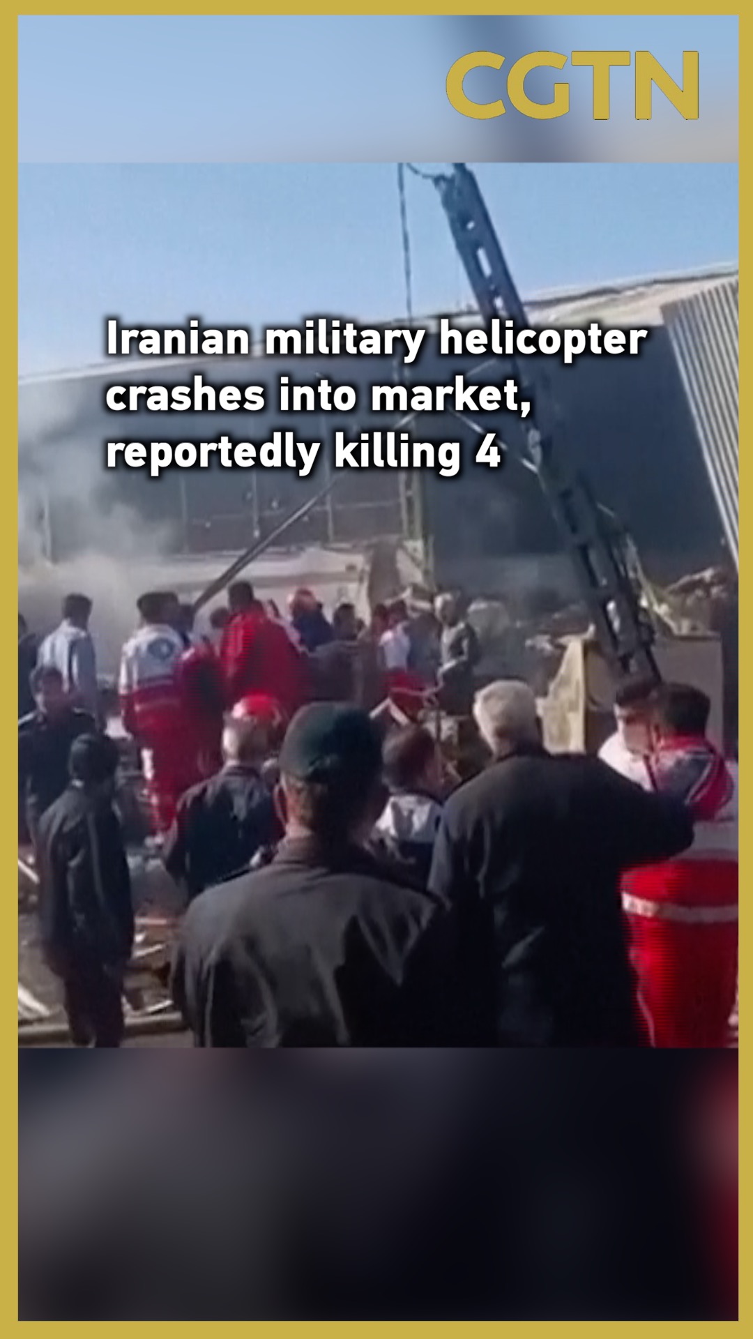Iranian military helicopter crashes into market, reportedly killing 4