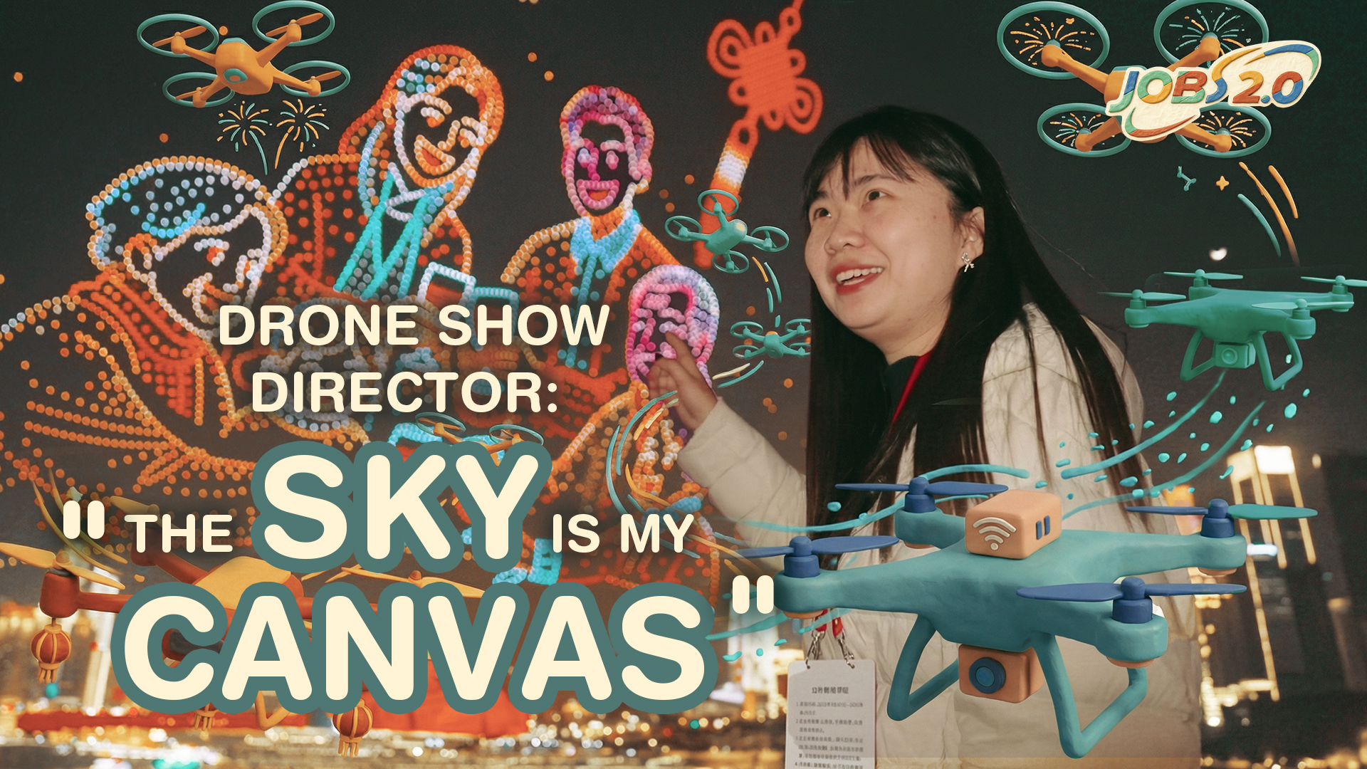 The poster of drone show director. /CGTN