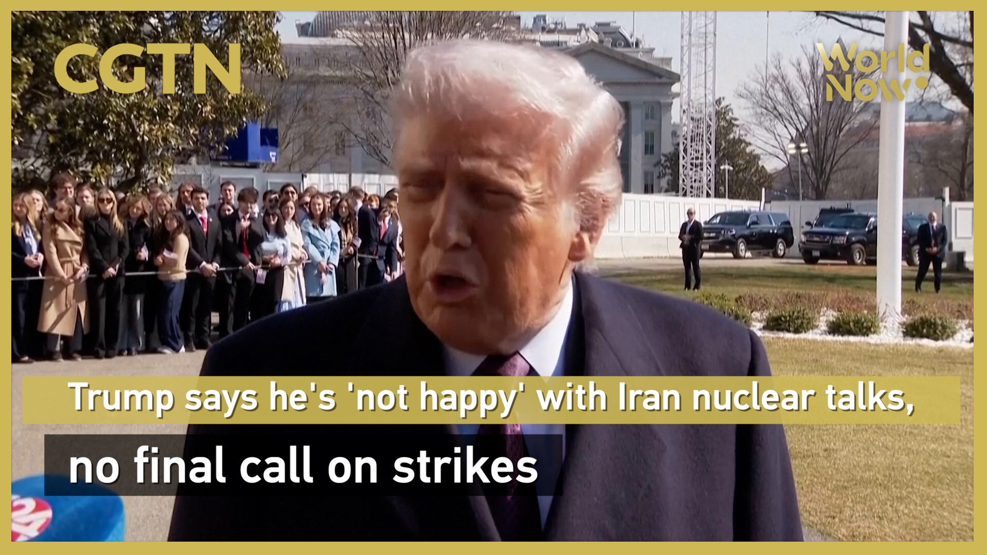 Trump 'not happy' with Iran nuclear talks, no decision on strikes