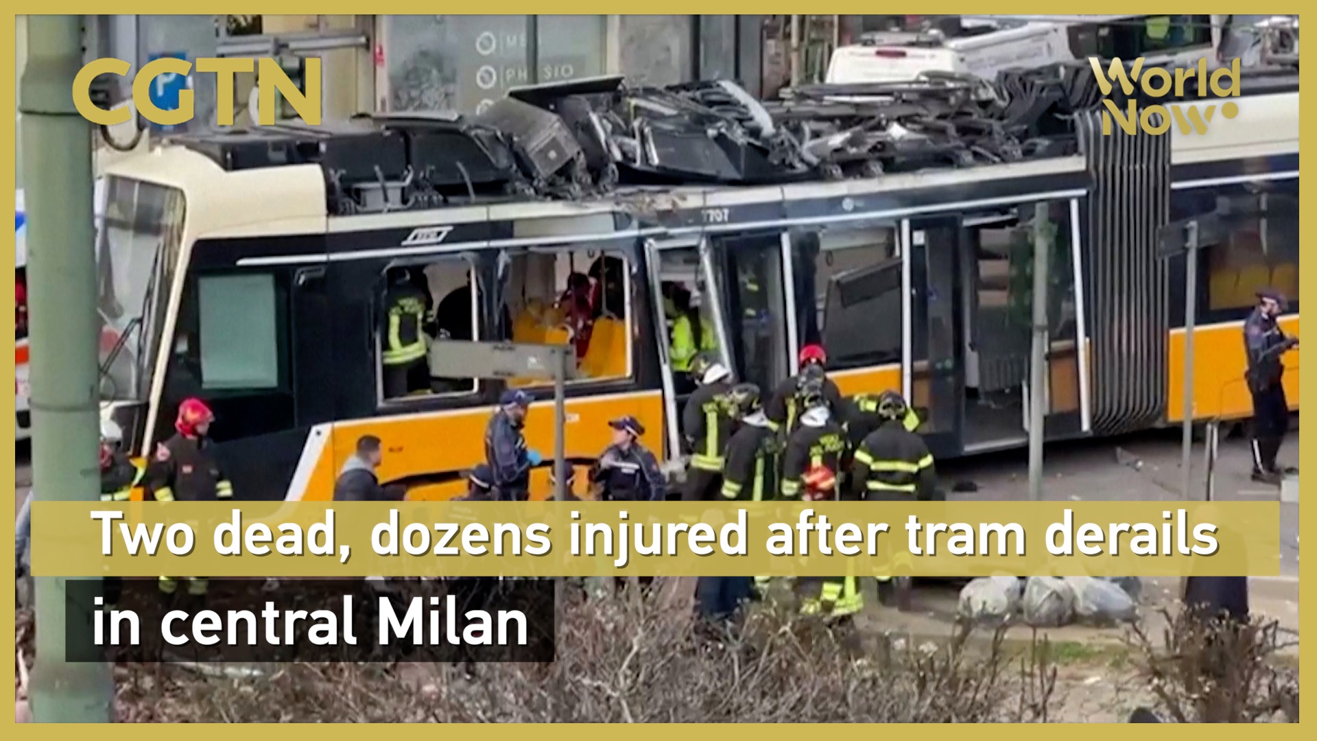 Two dead, dozens injured after tram derails in central Milan