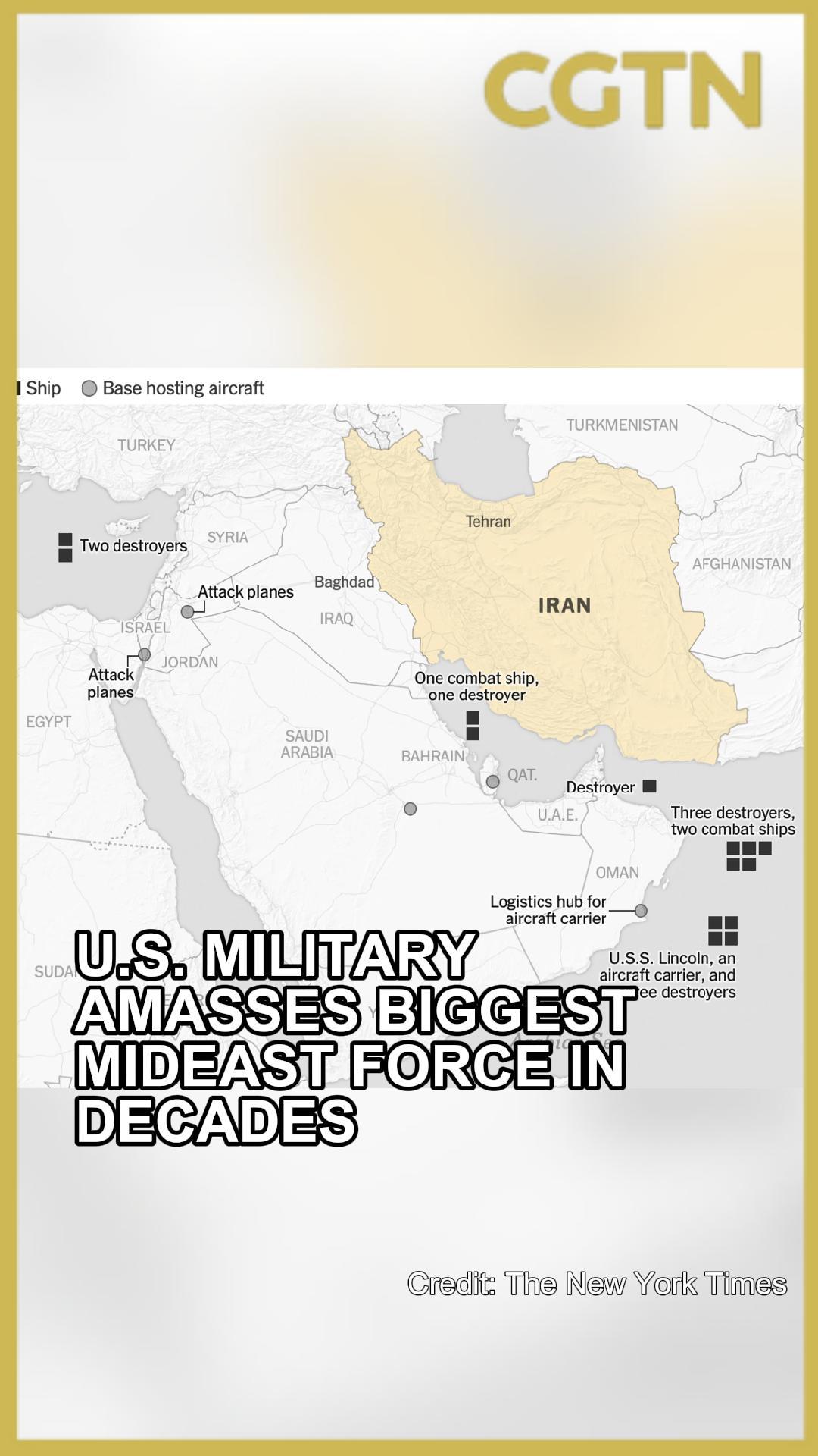 U.S. military amasses biggest Mideast force in decades