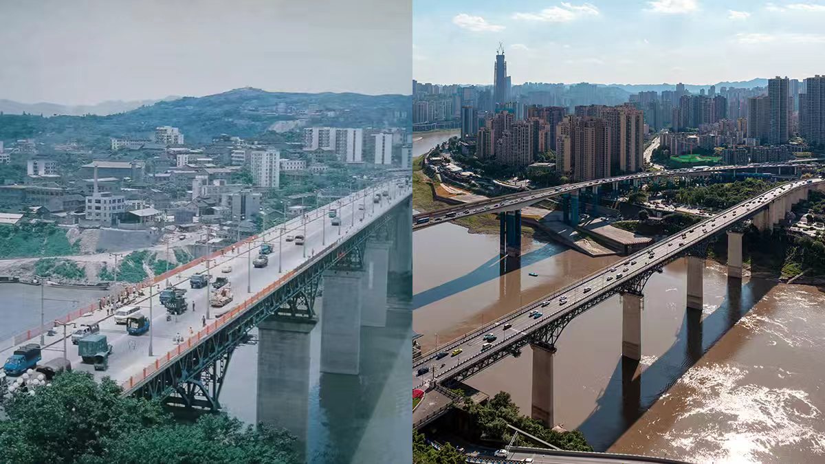 A Bridge and a Monument witness the transformation of Chongqing