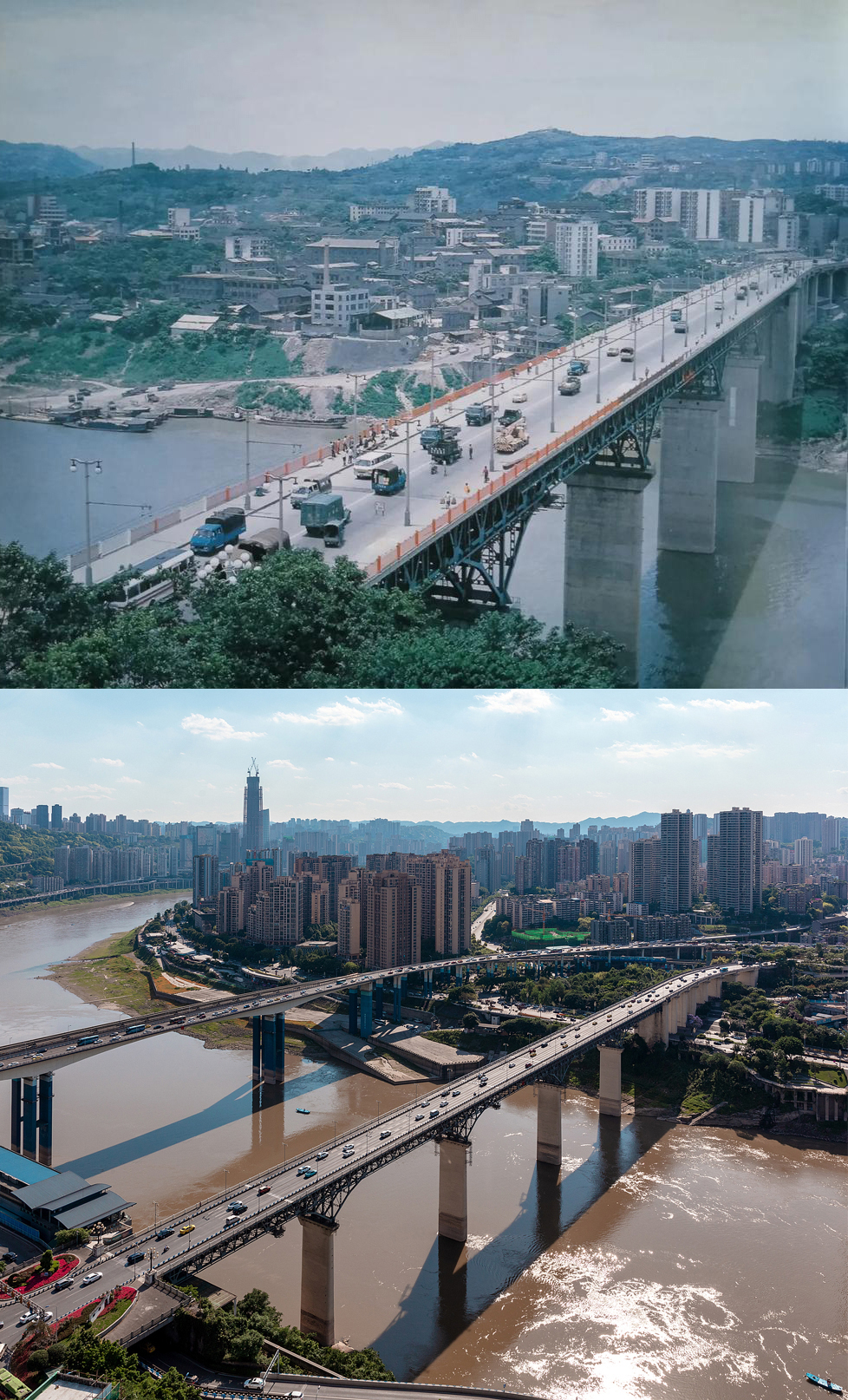 A Bridge and a Monument witness the transformation of Chongqing