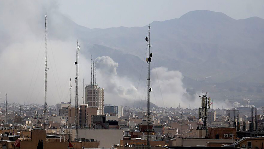 Smoke rose over central Tehran, Iran, February 28, 2026. /VCG