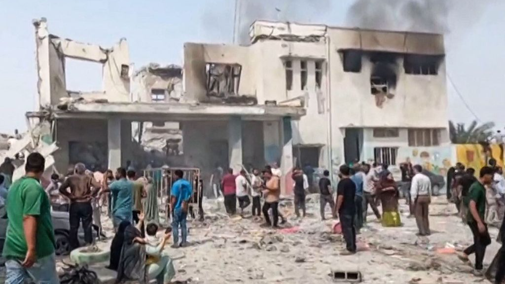 A still from Iranian state television's footage, showing what is reported as the site of US-Israel joint strikes that hit a girls' elementary school in Minab, Iran, February 28, 2026. /VCG