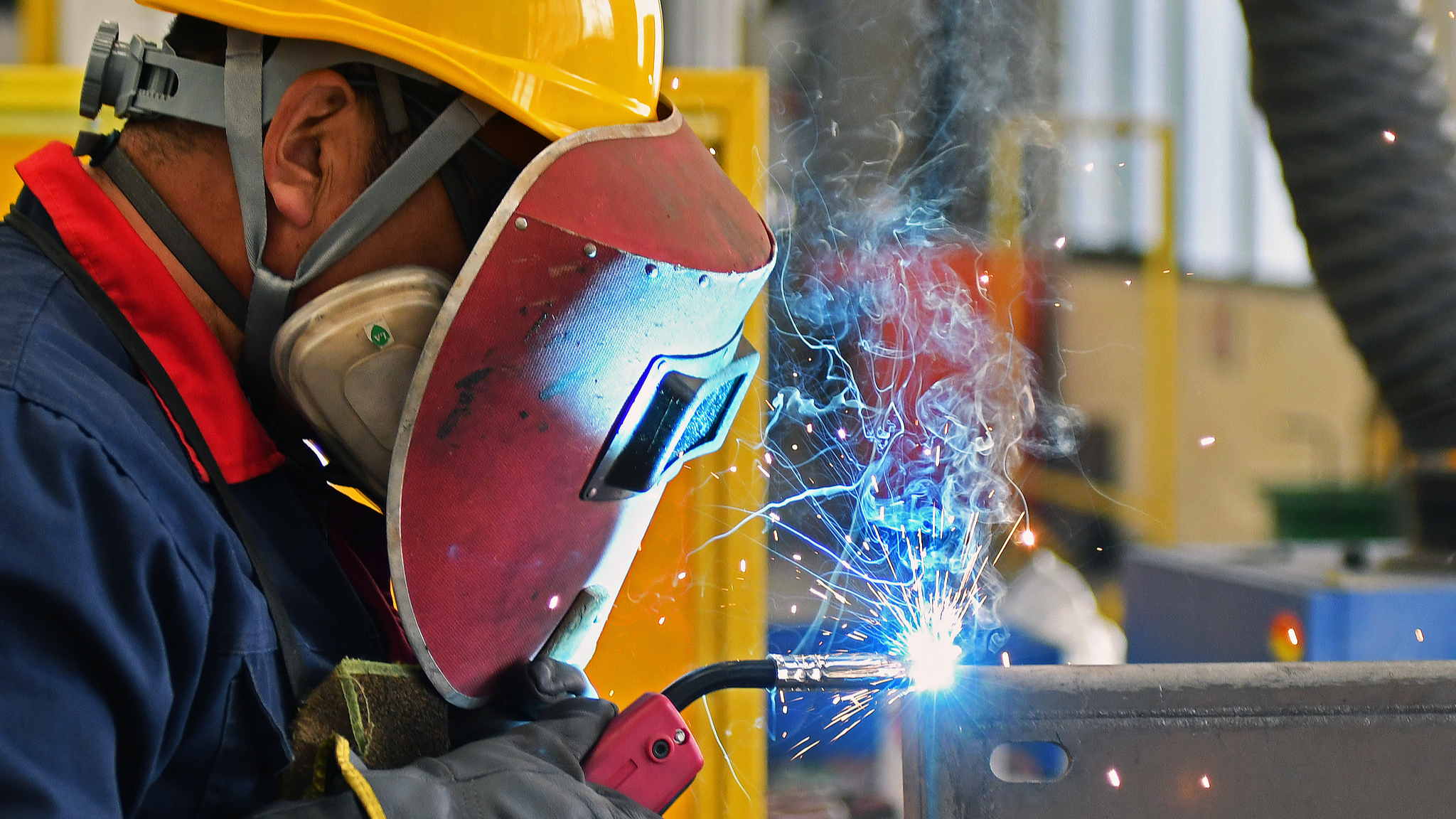 A worker works on the production line at a factory in Yantai, Shandong Province, China, February 25, 2026. /VCG