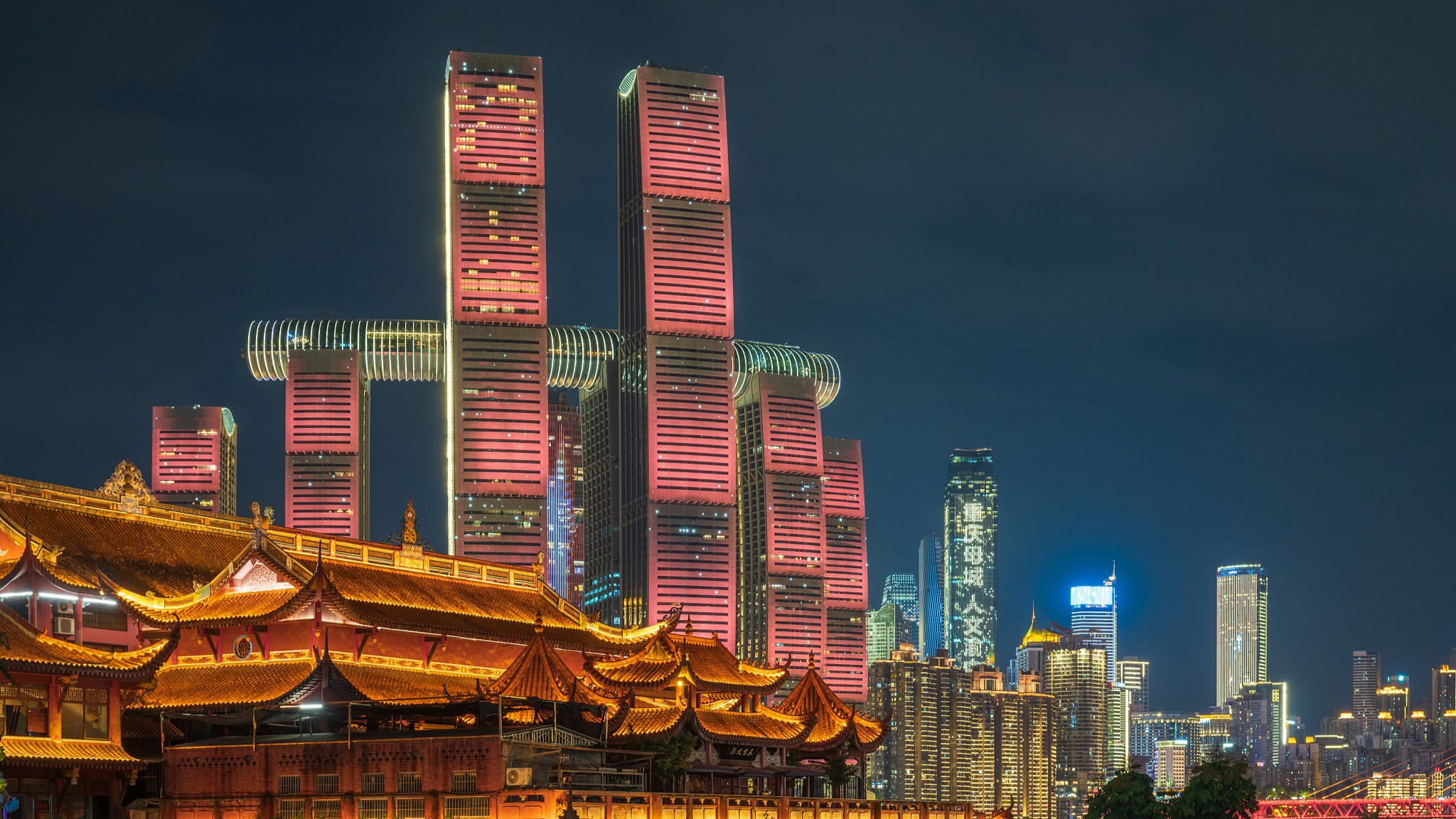 A night view of Chongqing, China. /VCG