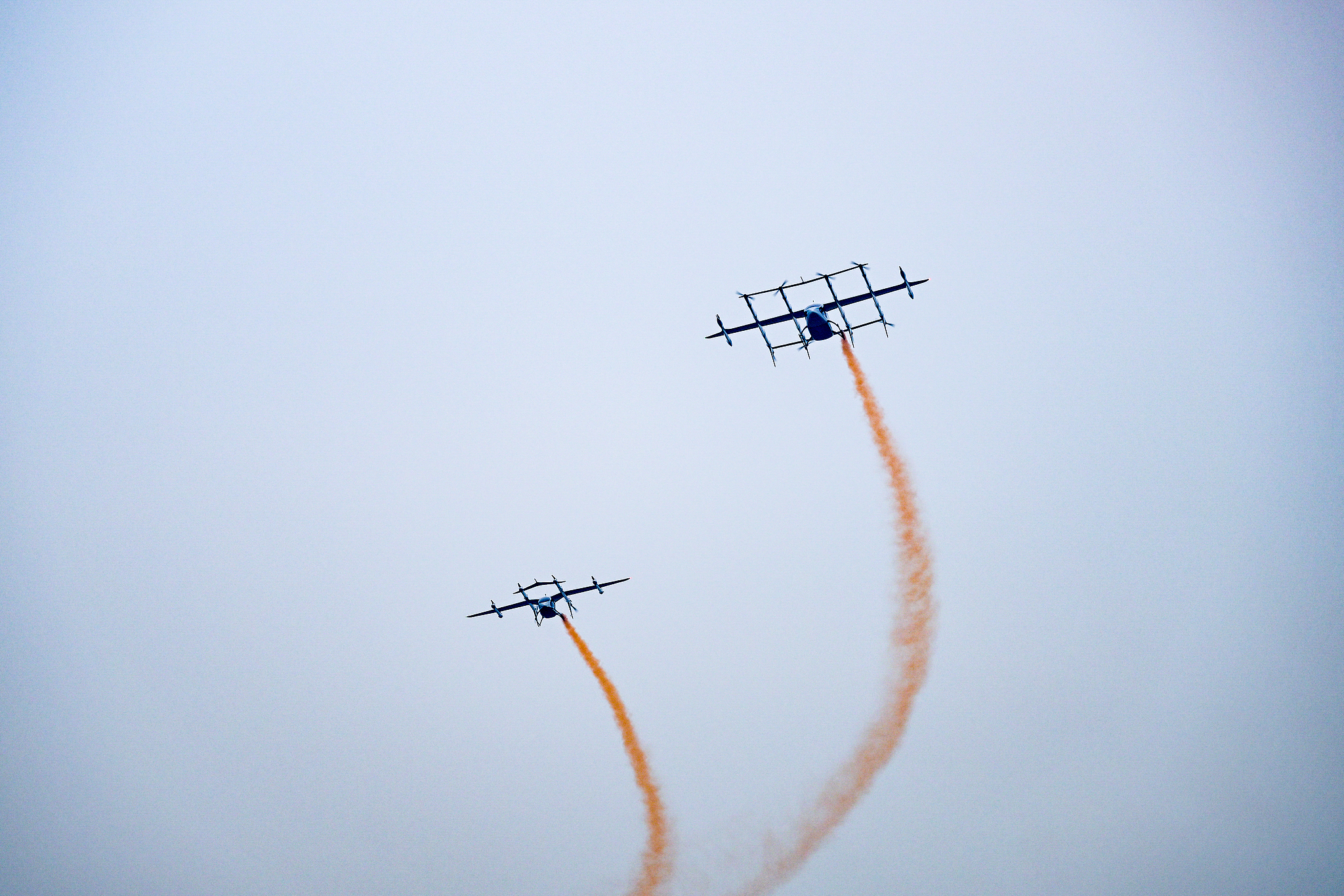 An Autoflight V5000, the world's first 5-tonne-class eVTOL unmanned aircraft independently developed by the company, conducts a full transition flight test at an operational testing base in Kunshan, Jiangsu Province, east China, February 5, 2026. /VCG