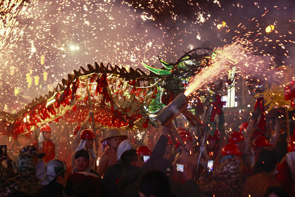 Miao people in Taijiang, Guizhou perform the traditional 