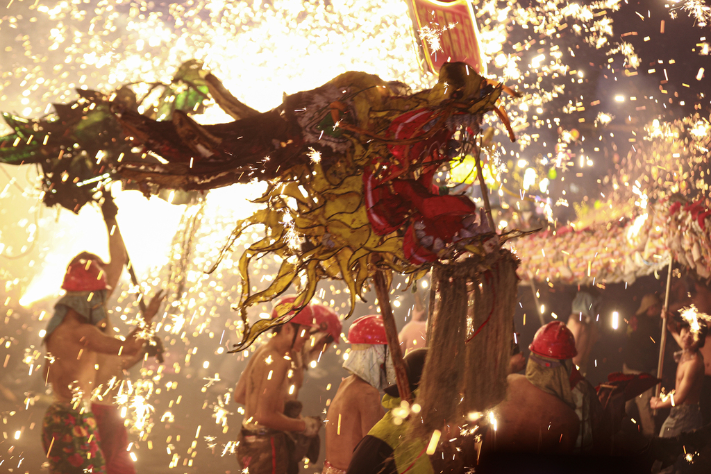 Miao people in Taijiang, Guizhou perform the traditional 