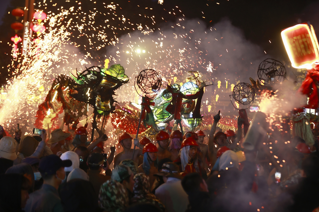Miao people in Taijiang, Guizhou perform the traditional 