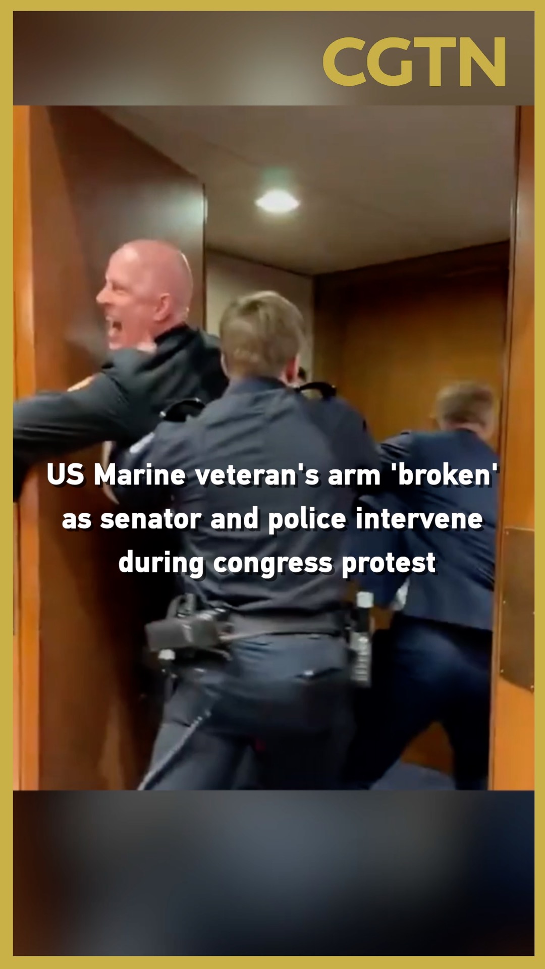US Marine veteran's arm 'broken' as senator and police intervene during congress protest