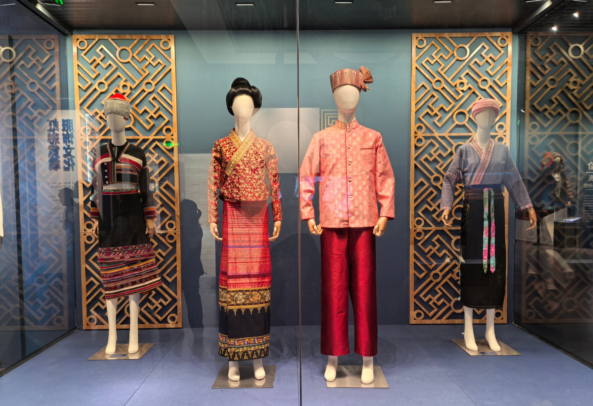 Traditional costumes of ethnic groups are displayed at the Xishuangbanna Dai Autonomous Prefecture Ethnic Museum in southwest China's Yunnan Province, on February 6, 2026. /CGTN 